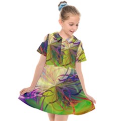  Rainbow Painting Patterns 1 Kids  Short Sleeve Shirt Dress by DinkovaArt