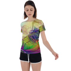  Rainbow Painting Patterns 1 Back Circle Cutout Sports Tee