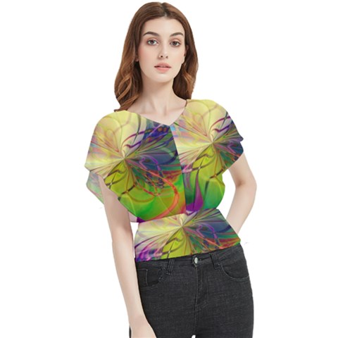  Rainbow Painting Patterns 1 Butterfly Chiffon Blouse by DinkovaArt