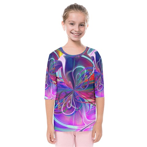 Rainbow Painting Pattern 2 Kids  Quarter Sleeve Raglan Tee by DinkovaArt