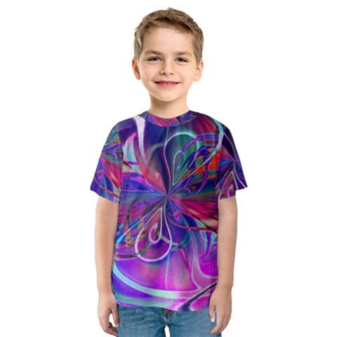 Rainbow Painting Pattern 2 Kids  Sport Mesh Tee by DinkovaArt