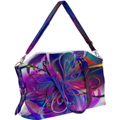 Rainbow Painting Pattern 2 Canvas Crossbody Bag by DinkovaArt