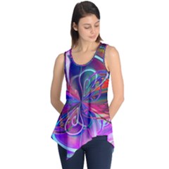 Rainbow Painting Pattern 2 Sleeveless Tunic by DinkovaArt