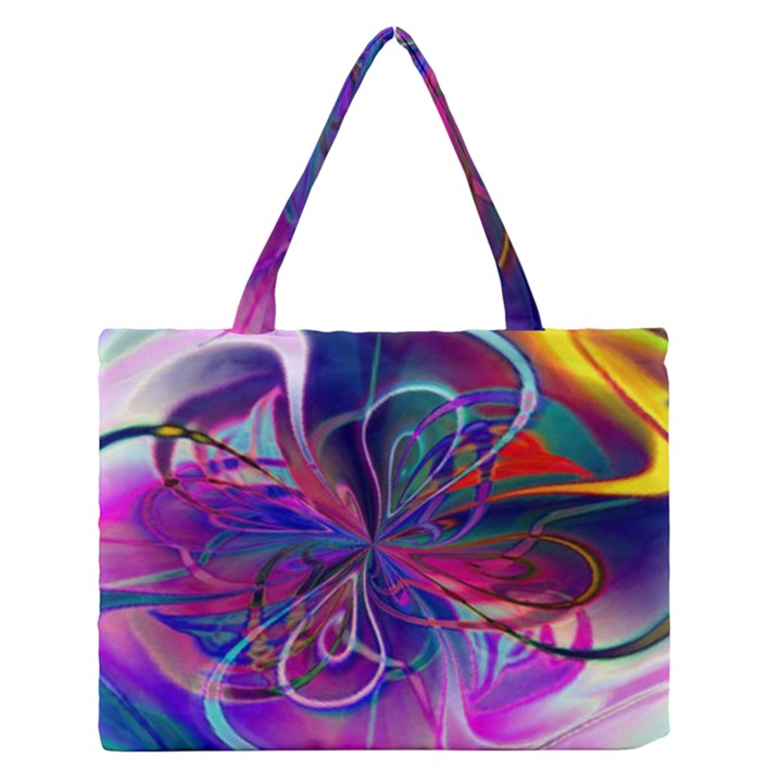 Rainbow Painting Pattern 2 Zipper Medium Tote Bag