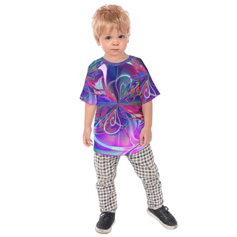 Rainbow Painting Pattern 2 Kids  Raglan Tee by DinkovaArt