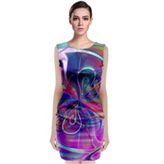 Rainbow Painting Pattern 2 Sleeveless Velvet Midi Dress by DinkovaArt