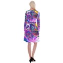 Rainbow Painting Pattern 2 Long Sleeve Velvet Front Wrap Dress View2