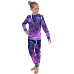 Rainbow Painting Pattern 2 Kids  Long Sleeve Set  by DinkovaArt