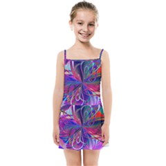 Rainbow Painting Pattern 2 Kids  Summer Sun Dress by DinkovaArt