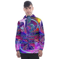 Rainbow Painting Pattern 2 Men s Front Pocket Pullover Windbreaker by DinkovaArt