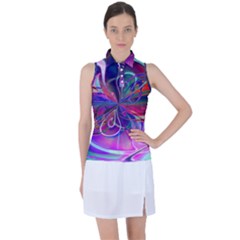 Rainbow Painting Pattern 2 Women s Sleeveless Polo Tee by DinkovaArt