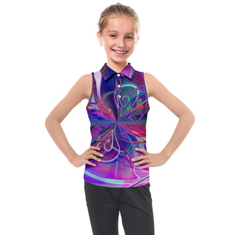 Rainbow Painting Pattern 2 Kids  Sleeveless Polo Tee by DinkovaArt