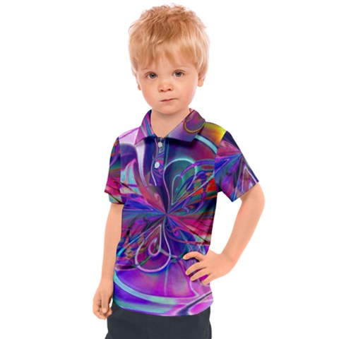 Rainbow Painting Pattern 2 Kids  Polo Tee by DinkovaArt