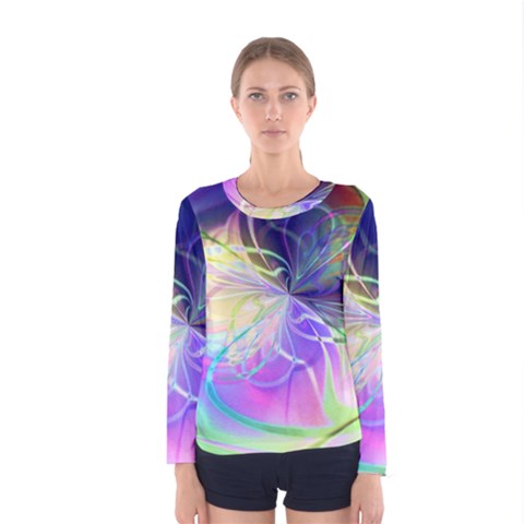 Rainbow Painting Patterns 3 Women s Long Sleeve Tee by DinkovaArt