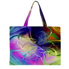 Rainbow Painting Patterns 3 Zipper Mini Tote Bag by DinkovaArt