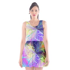 Rainbow Painting Patterns 3 Scoop Neck Skater Dress