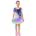 Rainbow Painting Patterns 3 Kids  Short Sleeve Velvet Dress View1