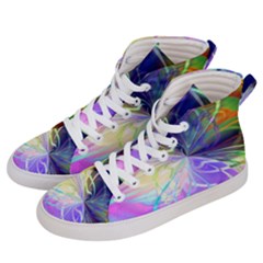 Rainbow Painting Patterns 3 Women s Hi-top Skate Sneakers by DinkovaArt