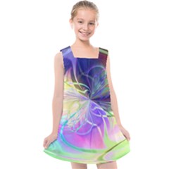 Rainbow Painting Patterns 3 Kids  Cross Back Dress by DinkovaArt