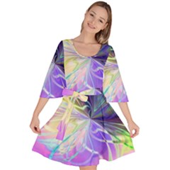 Rainbow Painting Patterns 3 Velour Kimono Dress by DinkovaArt