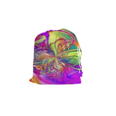 Rainbow Painting Pattern 4 Drawstring Pouch (small) by DinkovaArt