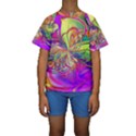 Rainbow Painting Pattern 4 Kids  Short Sleeve Swimwear View1