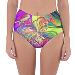 Rainbow Painting Pattern 4 Reversible High-waist Bikini Bottoms by DinkovaArt