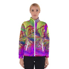 Rainbow Painting Pattern 4 Winter Jacket by DinkovaArt