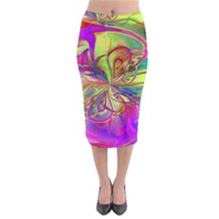 Rainbow Painting Pattern 4 Midi Pencil Skirt by DinkovaArt