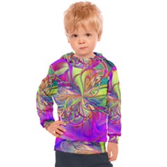 Rainbow Painting Pattern 4 Kids  Hooded Pullover by DinkovaArt