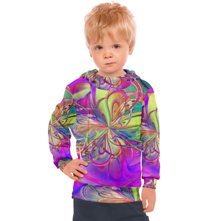 Rainbow Painting Pattern 4 Kids  Hooded Pullover