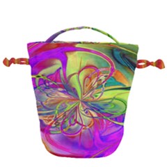 Rainbow Painting Pattern 4 Drawstring Bucket Bag by DinkovaArt