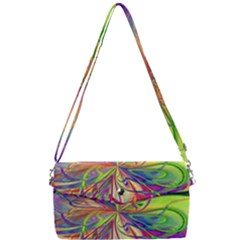 Rainbow Painting Pattern 4 Removable Strap Clutch Bag by DinkovaArt