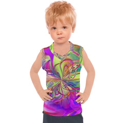 Rainbow Painting Pattern 4 Kids  Sport Tank Top by DinkovaArt