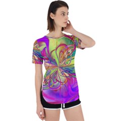 Rainbow Painting Pattern 4 Perpetual Short Sleeve T-shirt by DinkovaArt