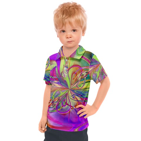 Rainbow Painting Pattern 4 Kids  Polo Tee by DinkovaArt