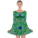 Peacock Mandala Kaleidoscope Arabesque Pattern Long Sleeve Skater Dress View1