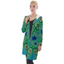 Peacock Mandala Kaleidoscope Arabesque Pattern Hooded Pocket Cardigan View1