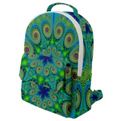 Peacock Mandala Kaleidoscope Arabesque Pattern Flap Pocket Backpack (small) by SpinnyChairDesigns