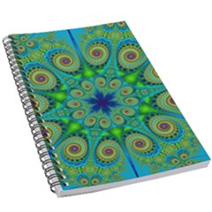 Peacock Mandala Kaleidoscope Arabesque Pattern 5 5  X 8 5  Notebook by SpinnyChairDesigns