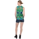 Peacock Mandala Kaleidoscope Arabesque Pattern High Neck Satin Top View2