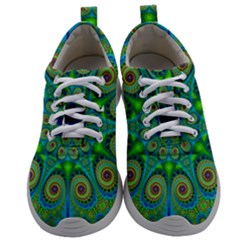 Peacock Mandala Kaleidoscope Arabesque Pattern Mens Athletic Shoes by SpinnyChairDesigns