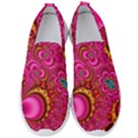 Abstract Pink Gold Floral Print Pattern Men s Slip On Sneakers View1