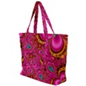 Abstract Pink Gold Floral Print Pattern Zip Up Canvas Bag View1