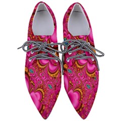 Abstract Pink Gold Floral Print Pattern Pointed Oxford Shoes by SpinnyChairDesigns