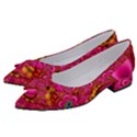 Abstract Pink Gold Floral Print Pattern Women s Bow Heels View2