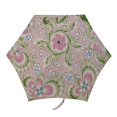 Pastel Pink Abstract Floral Print Pattern Mini Folding Umbrellas by SpinnyChairDesigns