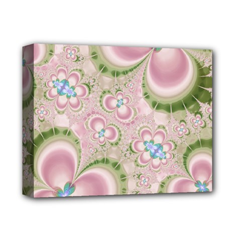 Pastel Pink Abstract Floral Print Pattern Deluxe Canvas 14  X 11  (stretched) by SpinnyChairDesigns