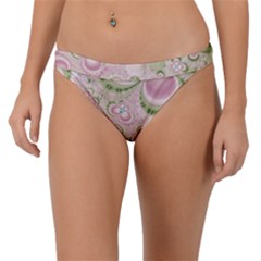 Pastel Pink Abstract Floral Print Pattern Band Bikini Bottom by SpinnyChairDesigns