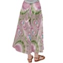 Pastel Pink Abstract Floral Print Pattern Satin Palazzo Pants View2